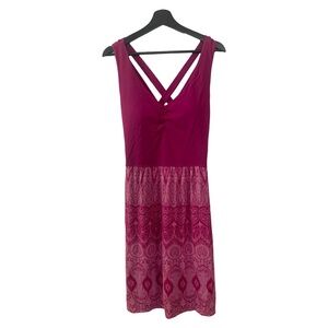 Athleta NEW Galena Dress Purple Medium Modal Lycra Padded Cross Strap Activewear